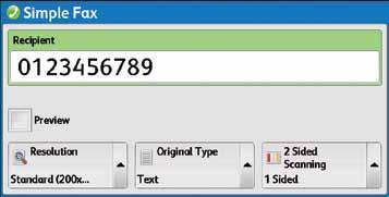 Easy operation from Simple windows Simple Copy and Simple Fax windows are available to easy operation. This operation by showing only the basic settings. Easier to read with 5 mm font.