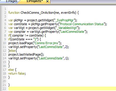 Click in the code editor, insert some blank lines before the final } character and then either paste or write the following lines of code so they become part of the function var plcmgr = project.