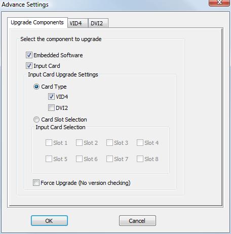 Chapter 3: User Upgrade To change the default upgrade settings click on Command >> Advanced Settings.