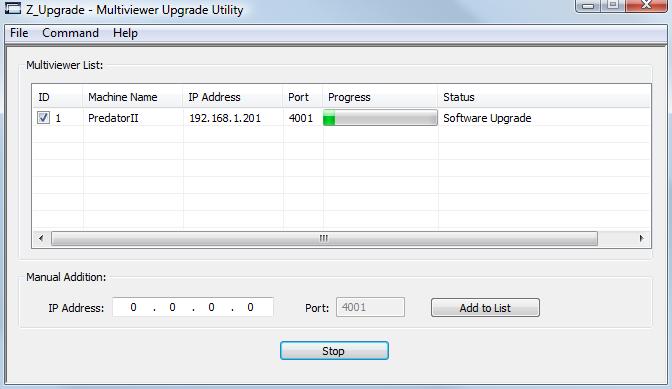 Chapter 3: User Upgrade As the upgrade progresses, Z_Upgrade will display a green progress bar.