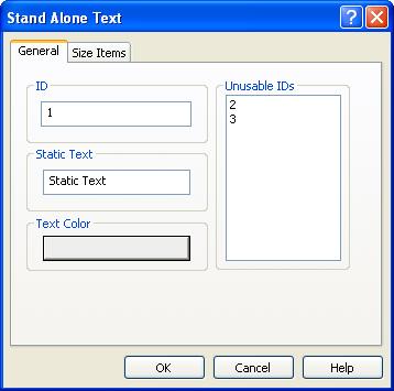 It replaces the video source and any Main Panel items such as audio panels, tallies or labels. Right click on the text 'static text' and select Properties.