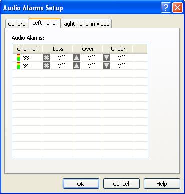 Chapter 4: Using ZConfigurator To define which audio parameters cause alarms click on a Panel tab. Time Synchronisation Enable the required alarm event triggers.