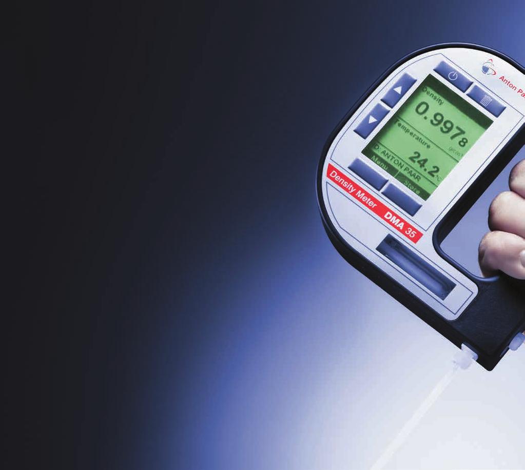 DMA 35 Density Measurement on the Move DMA 35 is the new generation of Anton Paar portable density meters, using the oscillating U-tube technology.