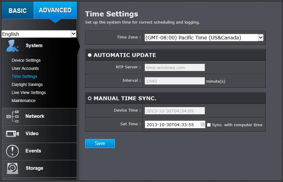 Time Settings The accuracy of the system clock is important for scheduling and accurate logging.