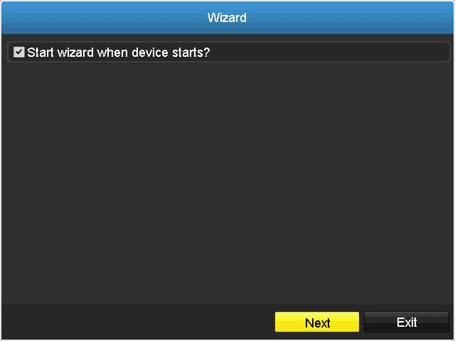 Setup Wizard 1. Setup wizard will show up after the TV-NVR104 is powered up. Click Next to start the wizard. 2. Click the text field to the right of Admin Password.
