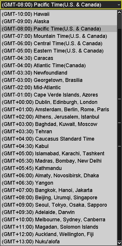 4. Click the selection list to the right of Time Zone. 5. Select your time zone. 5. Time Zone 6.