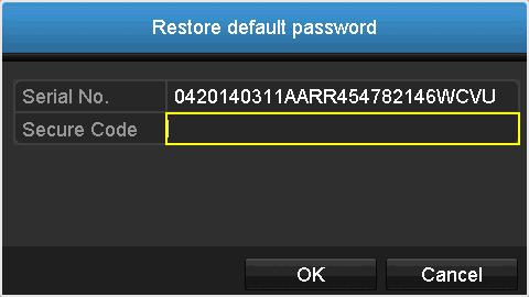 Restore Default Password For security purposes, if you find yourself in need of restoring the TV- IPNVR104 to factory default settings you will need to contact support.