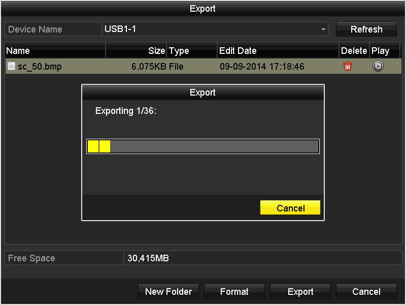 Click Export again to export the video recordings to the USB drive of your choice.
