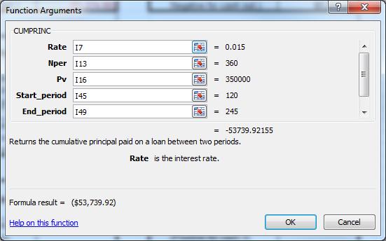 Cumulative Payment to Principal Chapter 15, Page 116 The formula CUMPRINC will generate the cumulative principal paid or received to date if all payments were made or received appropriately.