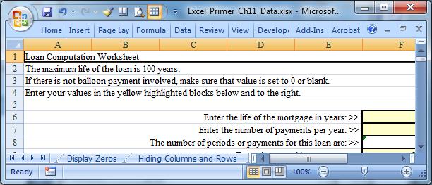Primer on Excel for Accounting, Page 87 You can utilize the Hidden worksheet of the chapter data file for this work. Click through the cells and examine the formulas.