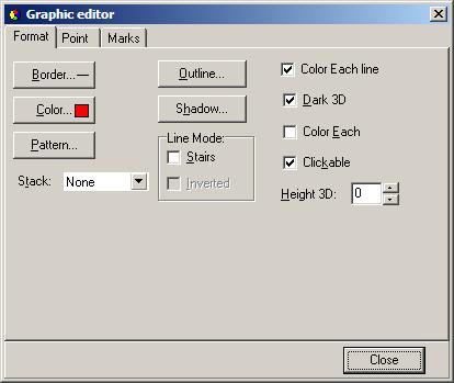 Graphics editor Graphics editor serves for graphic interface adjustment. Right click with SHIFT button pressed on necessary graphic to run it. Tab Format contains connecting line settings.