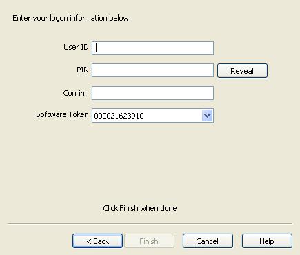 ESSO-AM Installation and Setup Guide 13. The user must enter the User ID, PIN and select the Software Token. The user's PIN is set up through the RSA middleware prior to use with ESSO-AM.