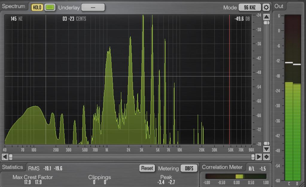If you are creating a pure 96/24 production from tracking to mix to release, it is very important to be aware of the specific audio resolution of your plug-ins.