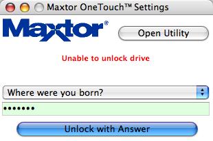 MAXTOR ONETOUCH III MINI EDITION MACINTOSH INSTALLATION Disable Security If you decide you want to disable the password you created, follow these steps: 1.