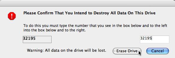 ..that you intend to destroy all data on this drive. 6. Type the 5-digit number and click Erase Drive. 2. Enter your Password. 3. Click Disable Security.