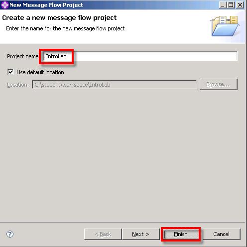 As an alternative, you can select File from the menu bar, then New, then Message Flow Project.