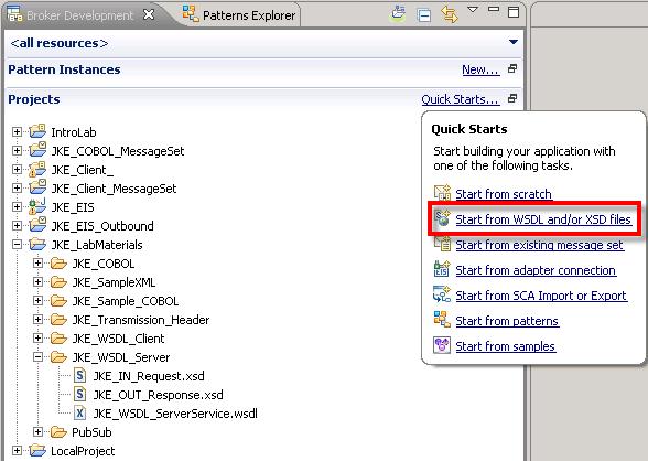 4. Click on Start from WSDL and/or XSD files.