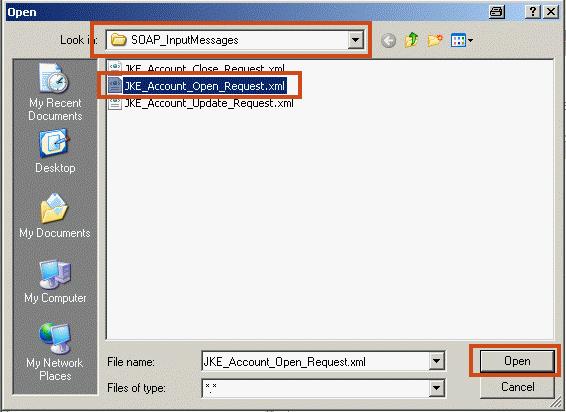28. 29. Highlight the JKE_Account_Open_Request.xml file.