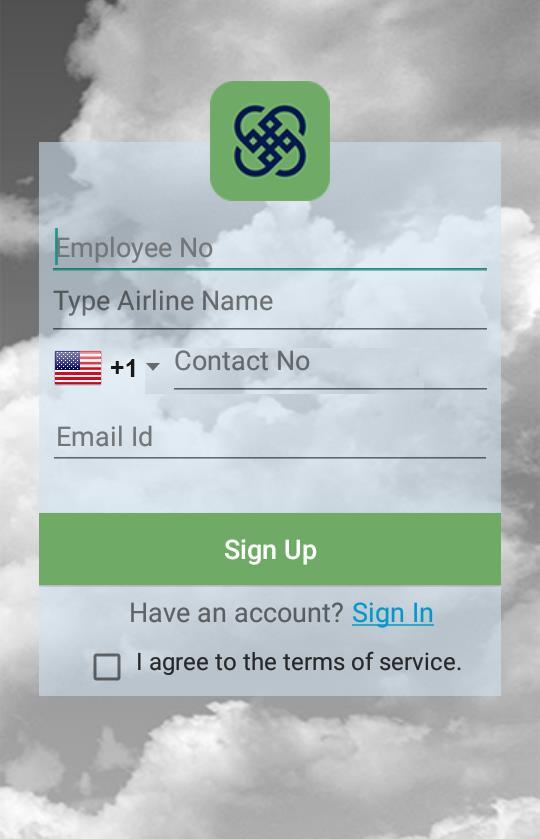 Sign Up Any crew user can use the application provided the airline they serviced is registered with the CrewzIt system with their employee data.