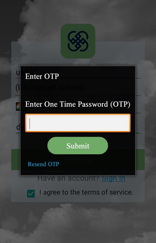 Enter OTP User is required to enter the OTP which gets is part