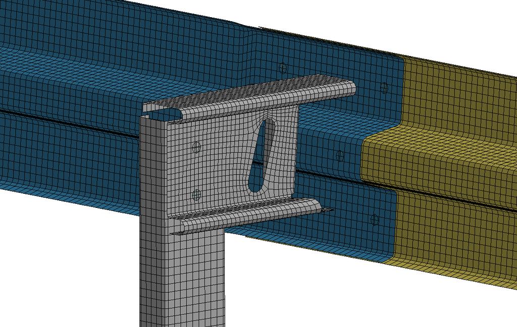 Fig.4: Short barrier numerical model discretization detail. 3.2 Material According to barrier s documentation it is made of S235 steel.