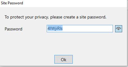 16. You will be prompted for a Site Password 17. The Site Password is used to enable encryption.