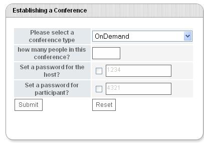 In some circumstances a password will be required for the Host and Participant to be involved in the conference.