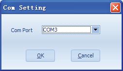 Select Setting à COM Setting, and select the COM port which was found in 3.3.2 3.4.