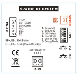 Connect the 2pin plug of the converter, to the RS485 socket in Door Station, which you will find on the wiring