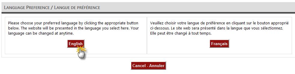 2.1 Choosing your language Once you have clicked on the previous link to start your account creation, the next step is to select your language as demonstrated in this image.