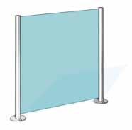 PGB-S01 Personal guiding bars as variable full glass barrier system with two tubular stainless steel end posts AISI 304,