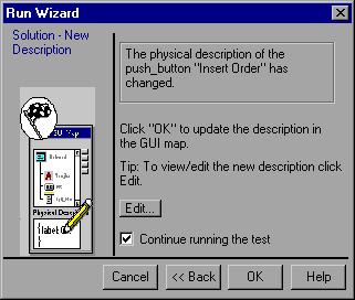 Lesson 10 Maintaining Your Test Scripts You click the hand button in the wizard and click the Insert button in the Flight Reservation program.