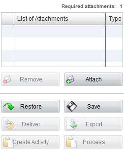 5.1. Buttons description The panel encloses 6 command buttons for the management of the message and the attachment list.