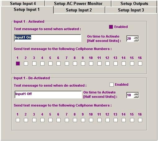 Input1 On to Cell phone number 1 only if the input 1