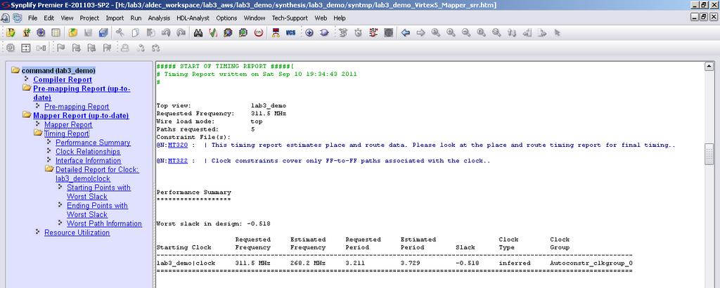 2.2.2 Synthesis Report Analyze the results, using report file, the HDL