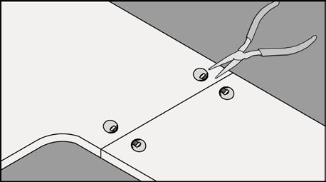 Insert Double Threaded Rod (T) into side holes of Work Surface.