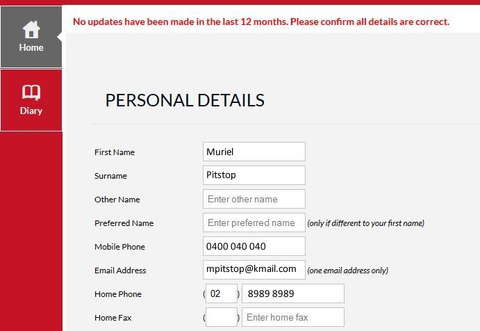 STEP 3. Ensure you click the button Confirm Details as shown below, regardless of whether you made changes or not. This tells us that your details are correct at the current date. STEP 4.