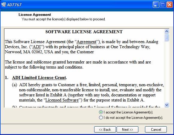 EVL-D7767/67-1/67-2 3) ccept the license agreement by selecting the correct