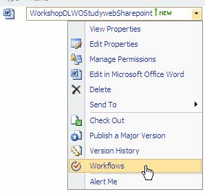 4.3 Collect feedback on a document 4.3.1 Workflows In this exercise you learn about the workflow functions in Sharepoint.