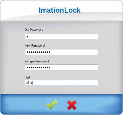 (3) You will be asked to enter your old (current) password and the new password, and then confirm the new password by retyping the new password again. You can also change the password hint as well.