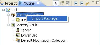 Click OK if the packages are up-to-date. 4 In the Outline view, right-click the Package Catalog. 5 Click Import Package.