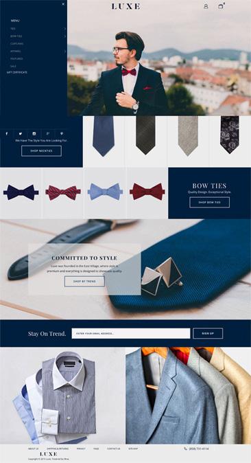 Customizable Areas in the Luxe ReadyTheme 1. Logo Image 2. Main Navigation 3. Hero Image 4. Featured Product Message 01 5. Featured Products 1 6. Featured Product Message 02 7.
