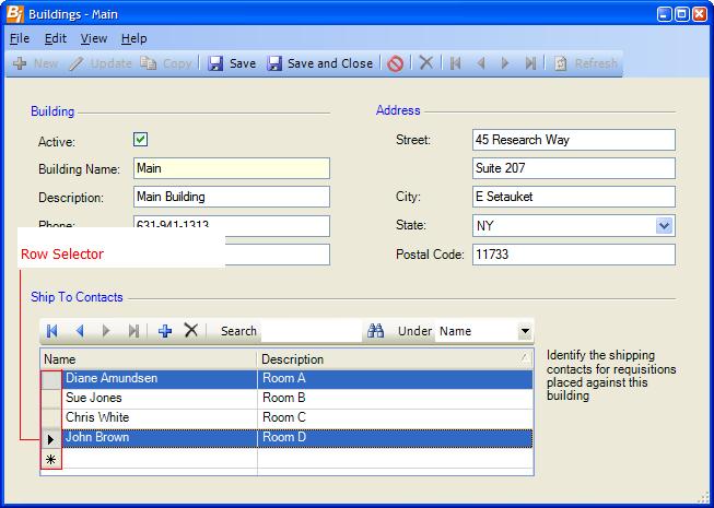 Appendix B: nvision System Standards Row Selector The very first column in an updateable grid is called a Row Selector.