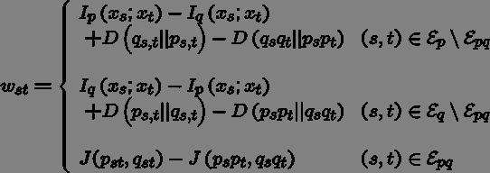 Multi-valued edge weights If p A and q B are