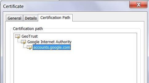 Example Client Certificate E.g., gmail.