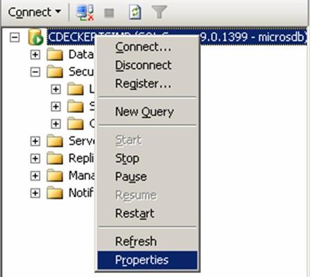 Microsoft SQL Server The following steps may be taken to enable