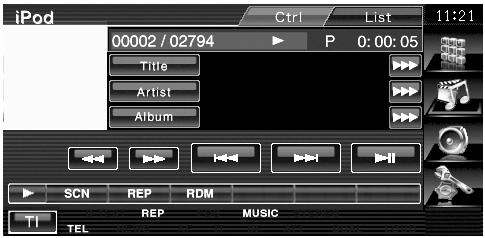ipod Control Functions While Displaying the Control Screen Switches to the source control screen to use various playback functions. When Video or picture is playing, press the [FNC] button.