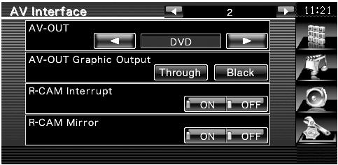 : Press for # seconds. 7 5 6 8 9 4 0 5 Returns to the "AV Interface " screen. 6 Moves to the "AV Interface " screen. 7 Selects an AV source to be output at the AV OUTPUT port.