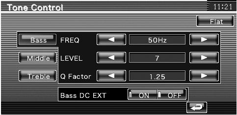 Audio Control Tone Setup You can set a Tone curve. Display the Tone screen Zone Control You can set the front and rear audio source.