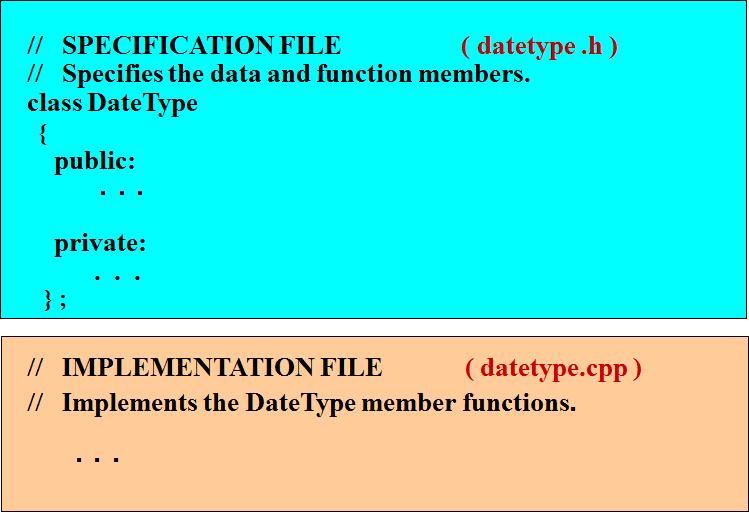 2 Separate Files Generally Used for Class Type (Lists, Stacks,
